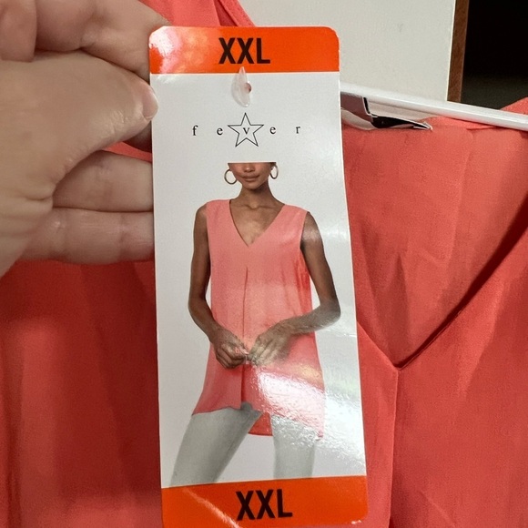 New NWT peach orange pink tank blouse work top shirt XXL‎ - Picture 3 of 7